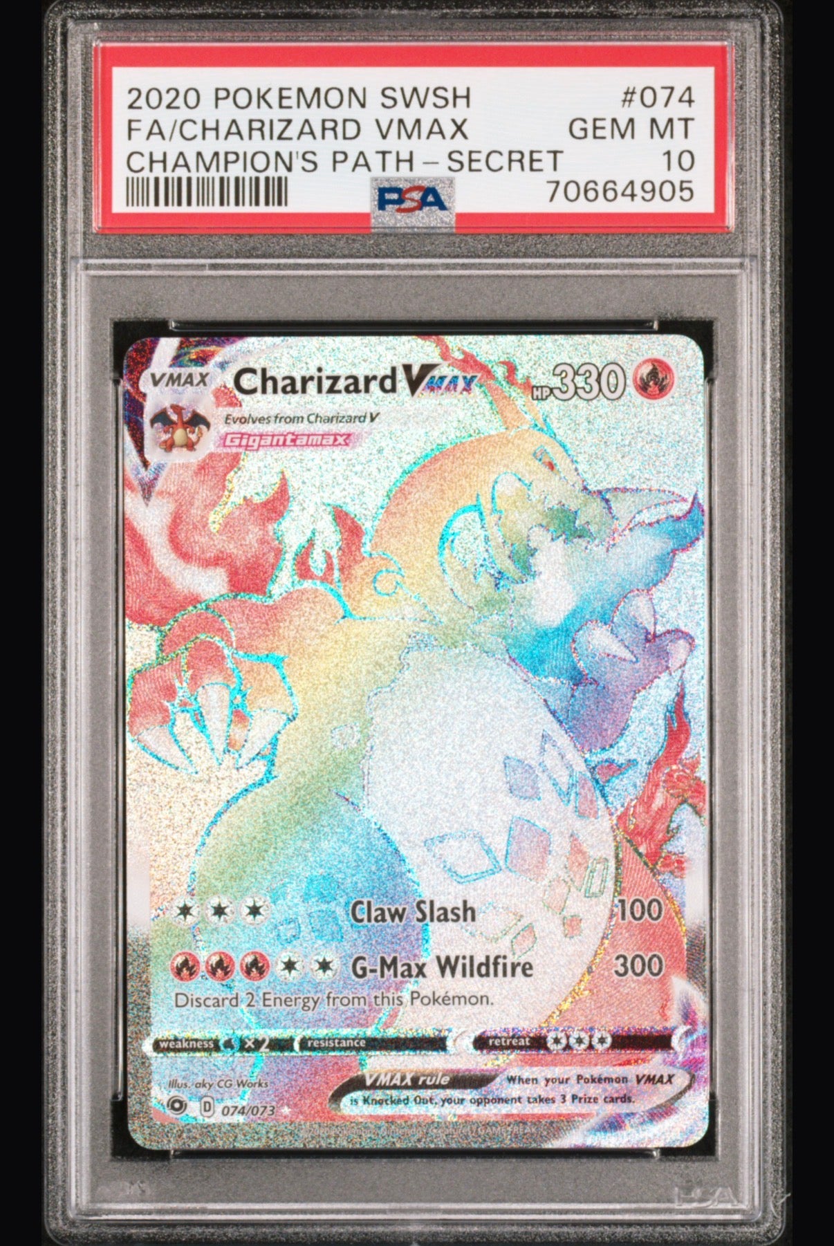 2020 Pokemon Sword & Shield: Champion's Path Charizard VMAX PSA 10