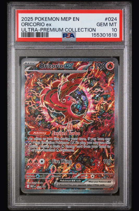 2025 Pokemon Mep En-Me Black Star Promo Oricorio Ex #024 PSA 10 ⭐️