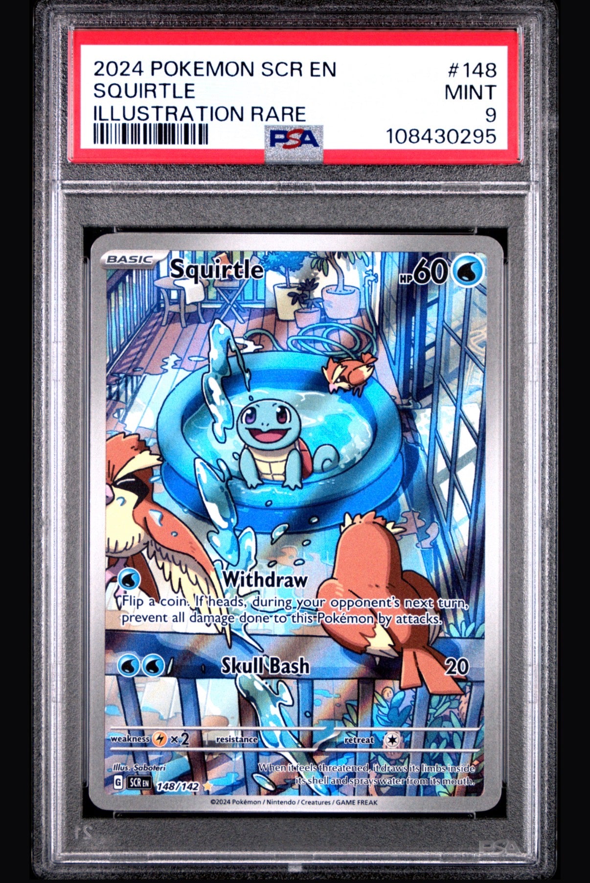 2024 Pokemon Scr En-Stellar Crown Squirtle #148 PSA 9