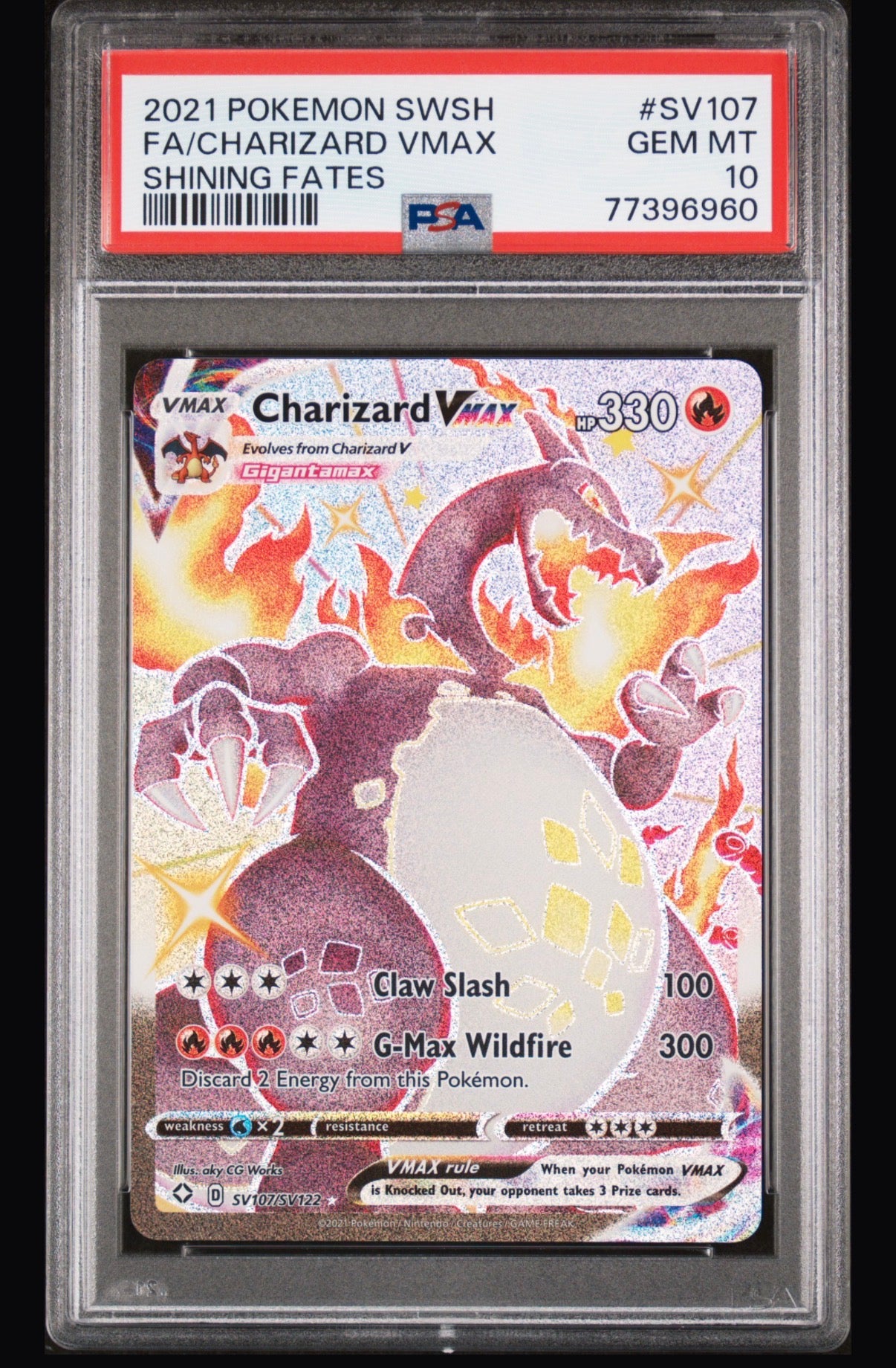 2021 Pokemon Sword & Shield: Shining Fates Charizard VMAX #SV107