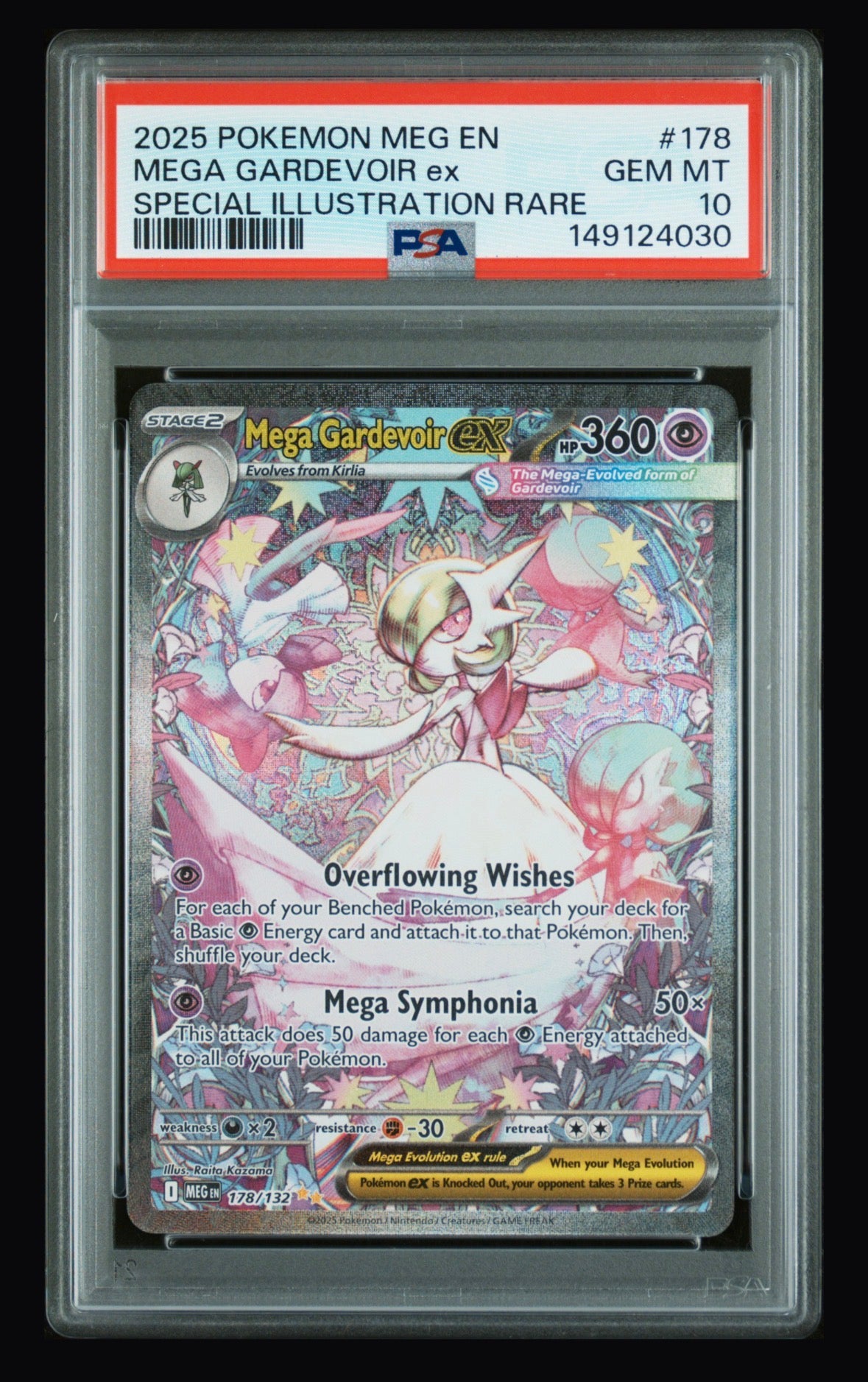 2025 Pokemon Meg En-Mega Evolution Mega Gardevoir Ex #178 PSA10