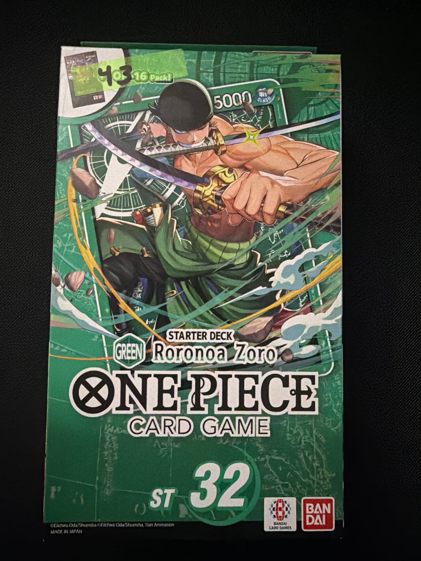 Starter Deck 32: GREEN Roronoa Zoro - Starter Deck 32: GREEN Roronoa Zoro (ST-32)