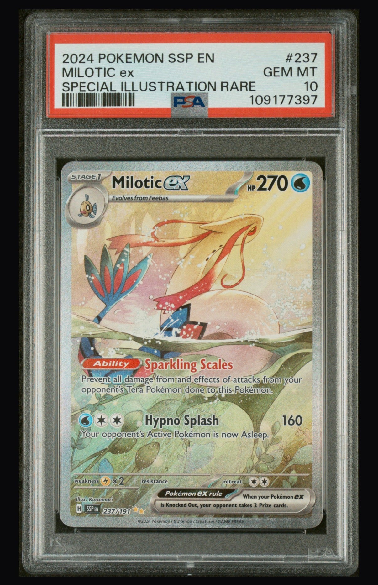 2024 Pokemon Ssp En-Surging Sparks Milotic Ex PSA 10